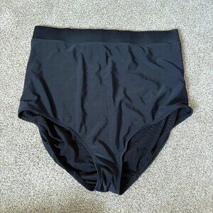 Cacique Swim Bikini Bottoms Black High Waist Lined Plus Size 18 Thick Waistband
